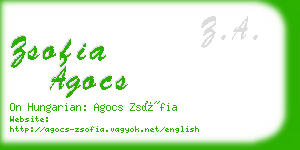 zsofia agocs business card